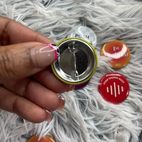 Posh Swag Poshmark 6-Piece Colorful Motivational Cute Small Fashion Button Pins - Picture 3 of 5